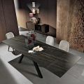 Extendable dining table in glass-ceramic made in Italy, Wilmer