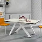 Extendable ceramic glass dining table made in Italy, Wilmer Viadurini