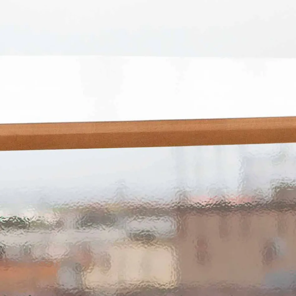 Handcrafted Dining Table in Hpl and Solid Mahogany Made in Italy - Oak Viadurini