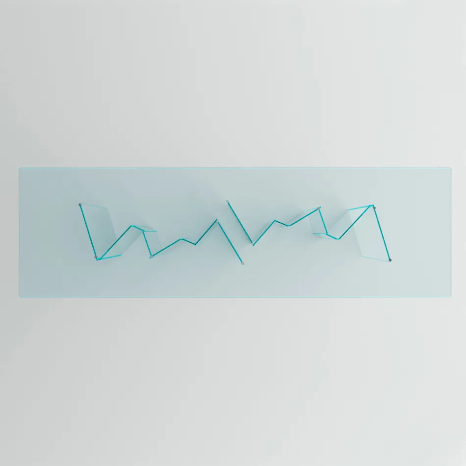 Dining Table with Base and Rectangular Glass Top Made in Italy - Thommy Viadurini