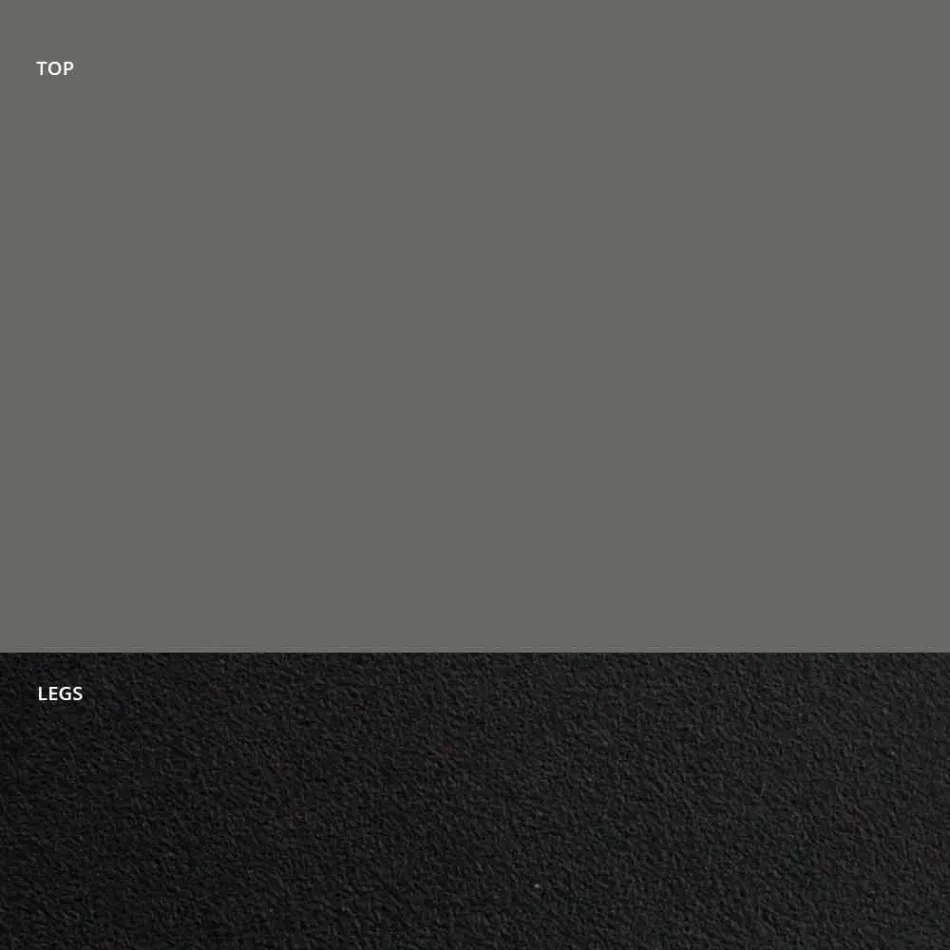 Dining Table with Fenix Top and Steel Base Made in Italy - Dalmata Viadurini