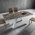 Dining Table with Hpl Top and Metal Base Made in Italy - Aresto Viadurini