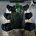 Dining Table with Top in Precious Made in Italy Hypermarble - Settimmio Viadurini
