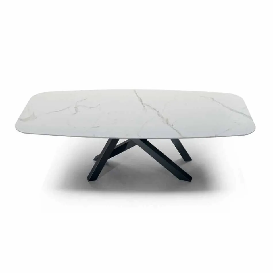Dining Table with Top in Precious Made in Italy Hypermarble - Settimmio Viadurini