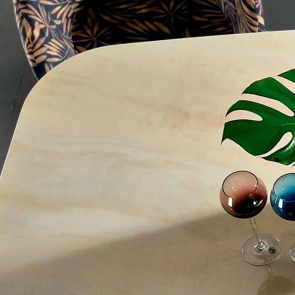 Dining Table with Top in Precious Made in Italy Hypermarble - Settimmio Viadurini