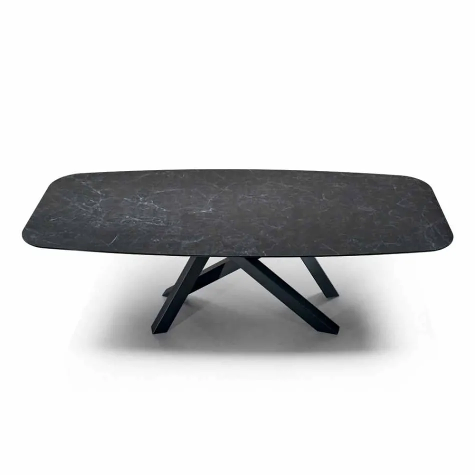 Dining Table with Top in Precious Made in Italy Hypermarble - Settimmio Viadurini