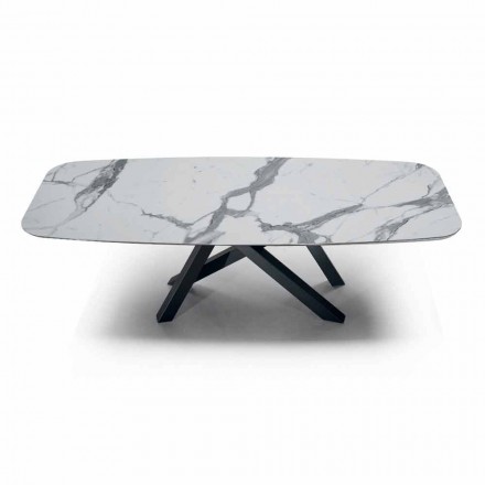 Dining Table with Top in Precious Made in Italy Hypermarble - Settimmio Viadurini
