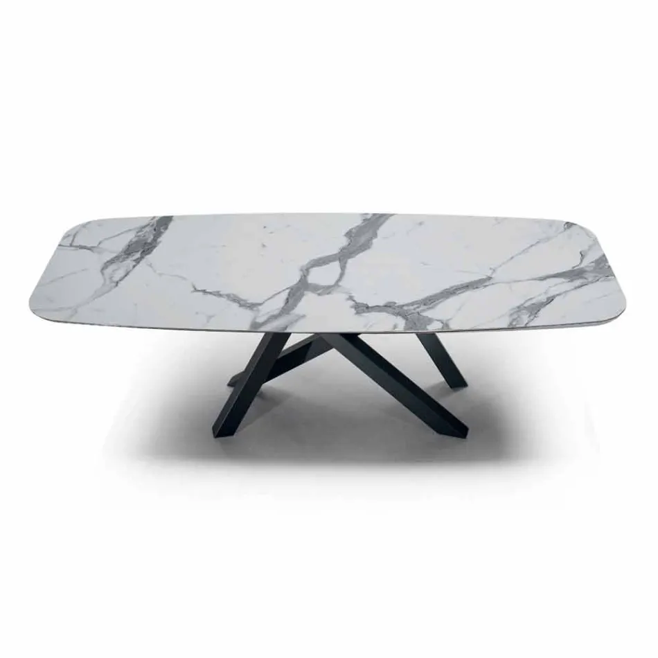 Dining Table with Top in Precious Made in Italy Hypermarble - Settimmio Viadurini