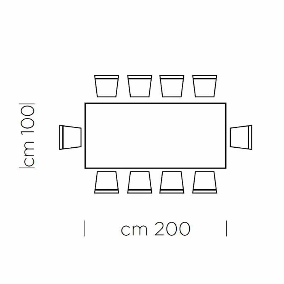 Dining Table with Veneered Wood Top Made in Italy - Settimmio Viadurini