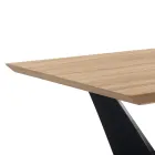 Dining Table with Top in Mdf Veneered Oak Finish - Helene Viadurini