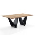 Dining Table with Top in Mdf Veneered Oak Finish - Helene
