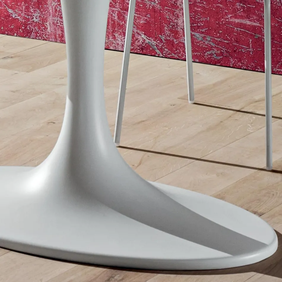 Dining Table with Oval Plywood Top Made in Italy - Brontolo Viadurini