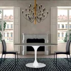 Dining Table with Round Top in Fenix Made in Italy High Quality - Dollars Viadurini
