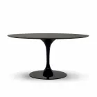 Dining Table with Round Top in Fenix Made in Italy High Quality - Dollars Viadurini