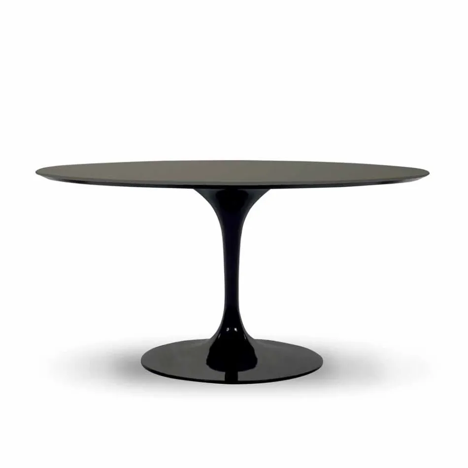 Dining Table with Round Top in Fenix Made in Italy High Quality - Dollars Viadurini