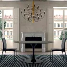 Dining Table with Round Top in Fenix Made in Italy High Quality - Dollars Viadurini