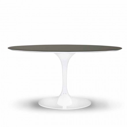 Dining Table with Round Top in Fenix Made in Italy High Quality - Dollars Viadurini