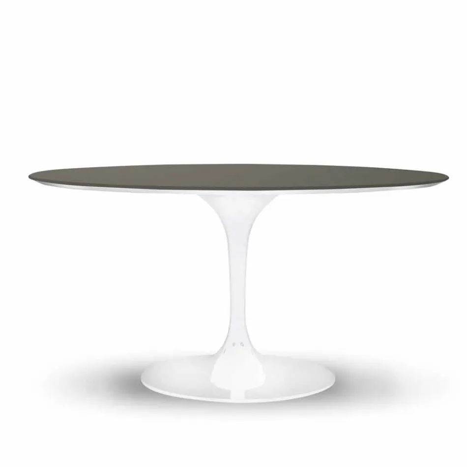 Dining Table with Round Top in Fenix Made in Italy High Quality - Dollars Viadurini