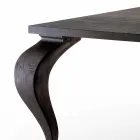 Luxury design dining table in solid wood, made in Italy, Filo Viadurini
