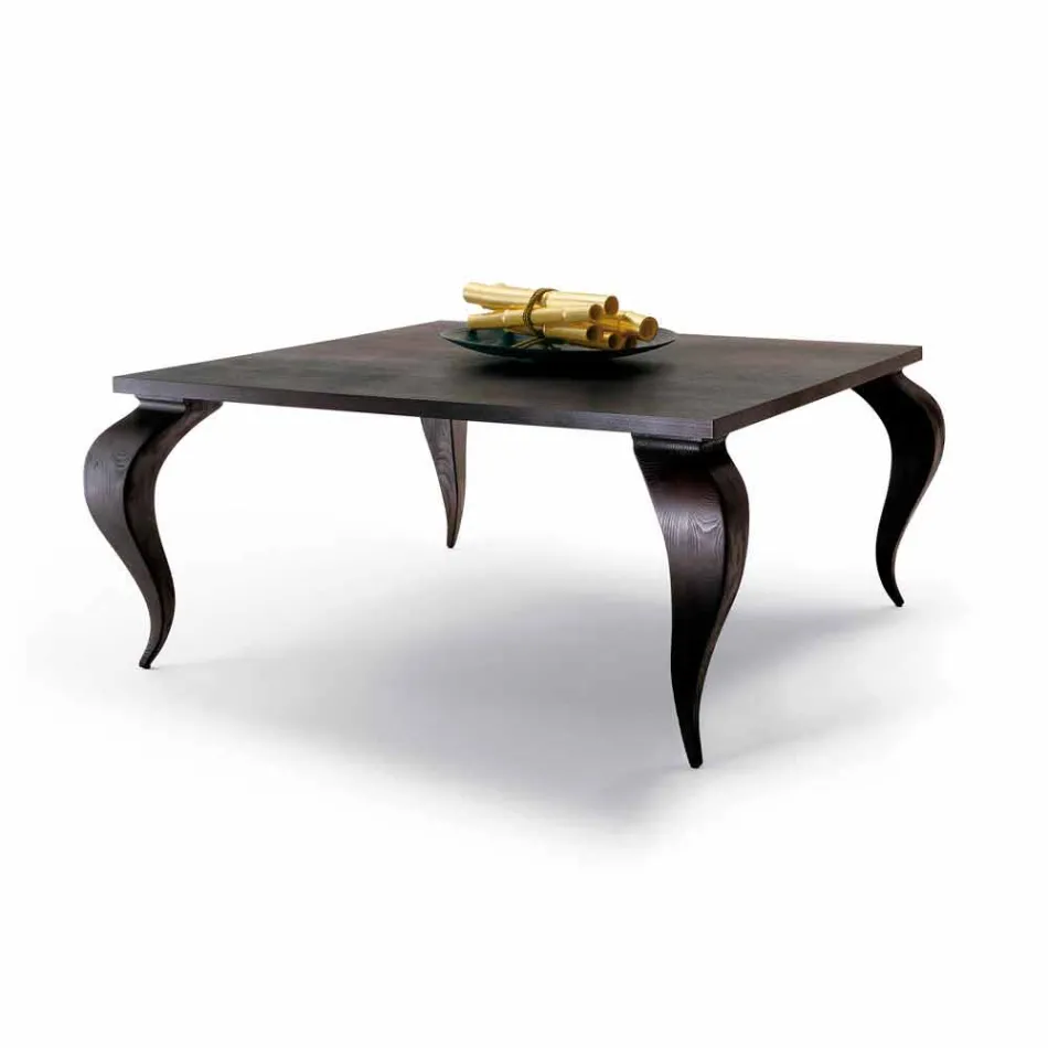 Luxury design dining table in solid wood, made in Italy, Filo Viadurini