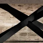 Design dining table in oak and metal made Italy Oncino Viadurini