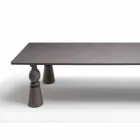 Design dining table in gray oak wood, made in Italy, Theseus Viadurini