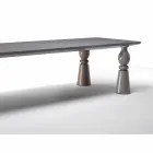 Design dining table in gray oak wood, made in Italy, Theseus Viadurini