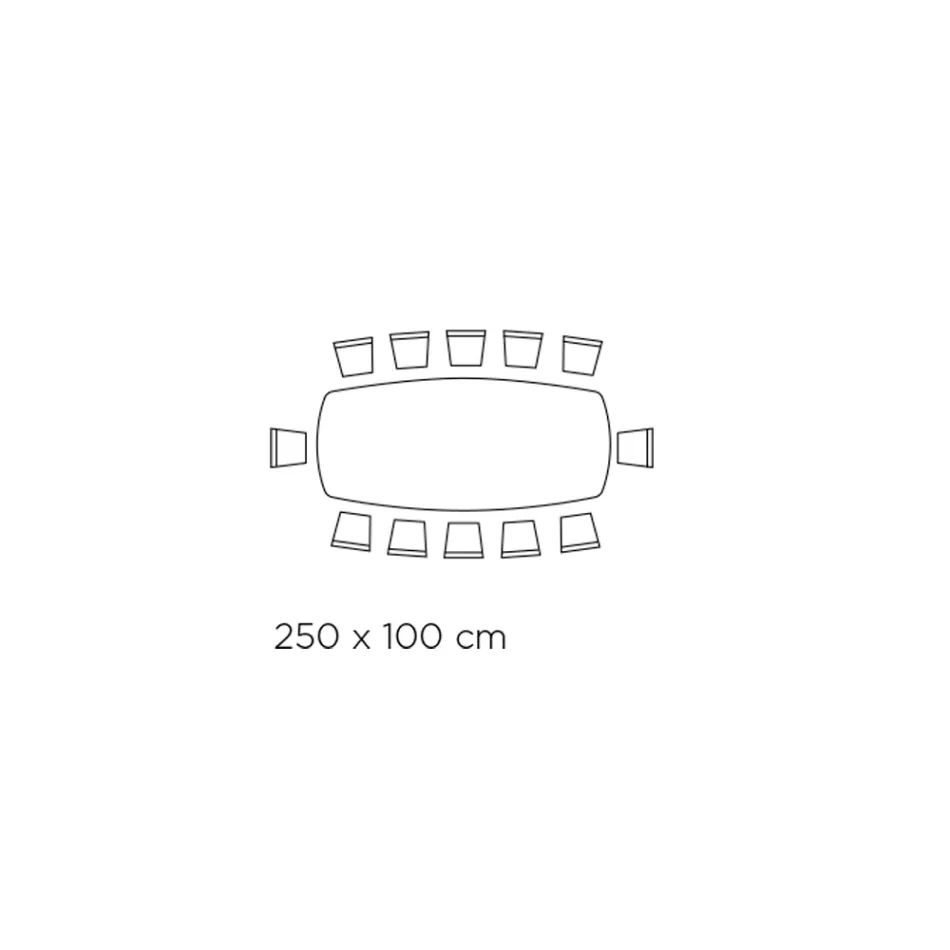 Fixed Dining Table with Barrel Top in Ceramic Made in Italy - Glasses Viadurini