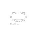 Fixed Dining Table with Barrel Top in Ceramic Made in Italy - Glasses Viadurini