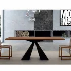 Veneered Dining Table with Steel Base Made in Italy - Dalmata Viadurini