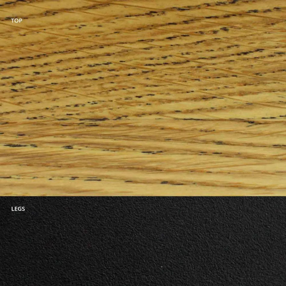 Veneered Dining Table with Steel Base Made in Italy - Dalmata Viadurini