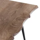 Steel Dining Table with Mdf Top in Oak Finish - Gherardo Viadurini