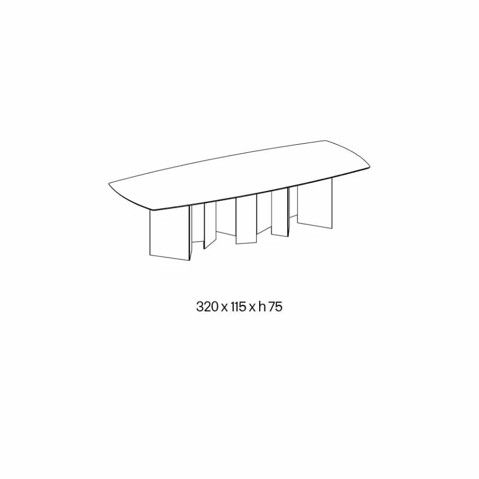 Ceramic Dining Table and Extralight Glass Base Made in Italy - Random Viadurini