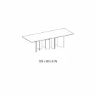 Ceramic Dining Table and Extralight Glass Base Made in Italy - Random Viadurini