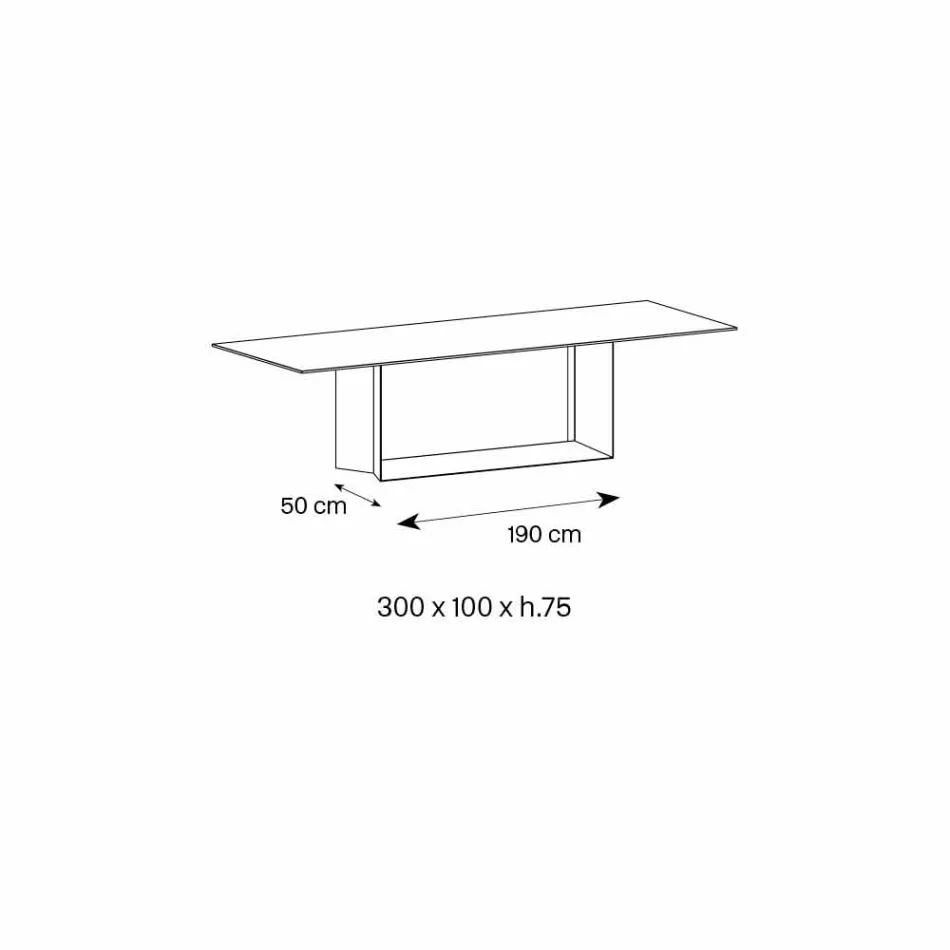 Emperador Ceramic and Bronze Metal Dining Table Made in Italy - Dark Brown Viadurini