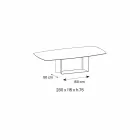 Anthracite Savoy Stone Ceramic Dining Table Made in Italy - Dark Brown Viadurini