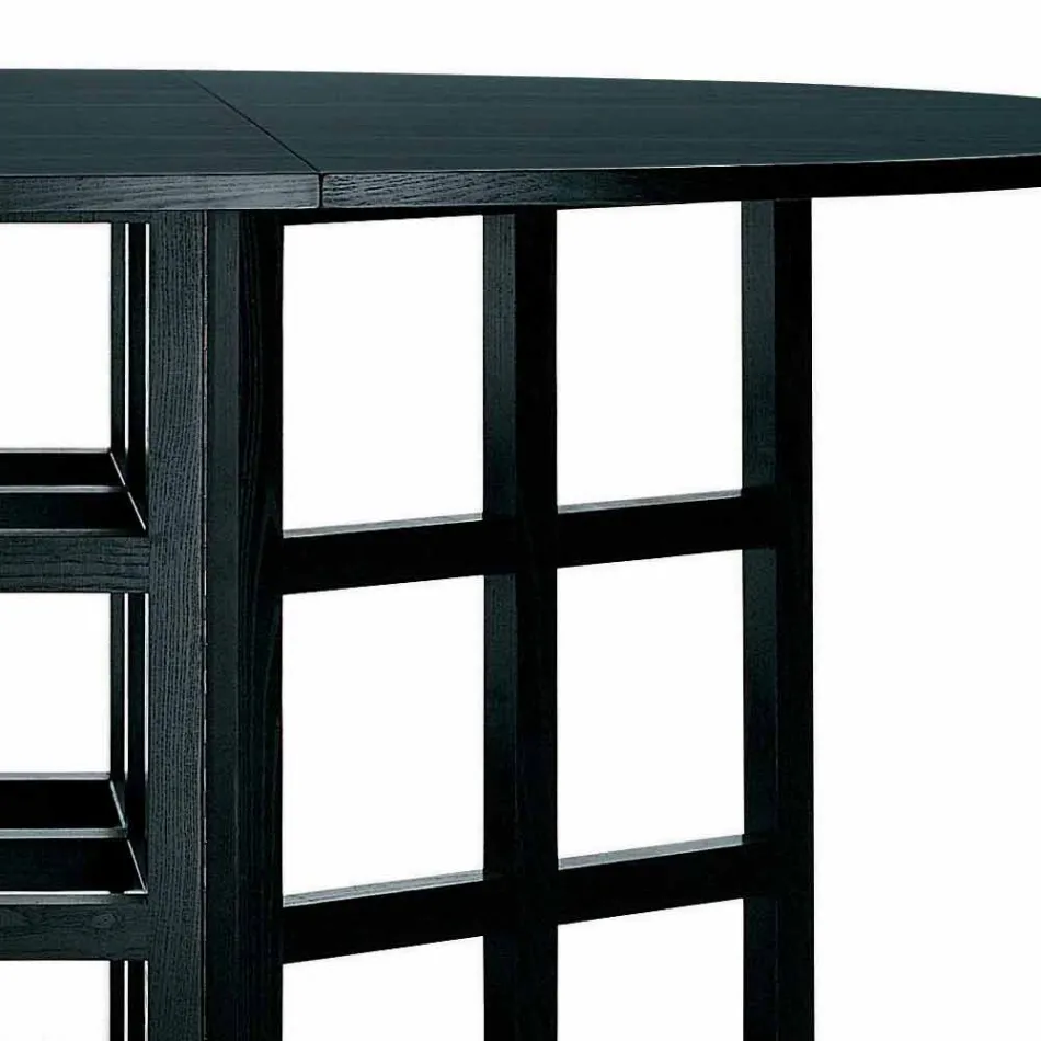 Black Painted Ash Dining Table Made in Italy - Sabatino Viadurini