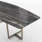 Dining Table in Porcelain Stoneware and Metal Made in Italy - Emilio Viadurini