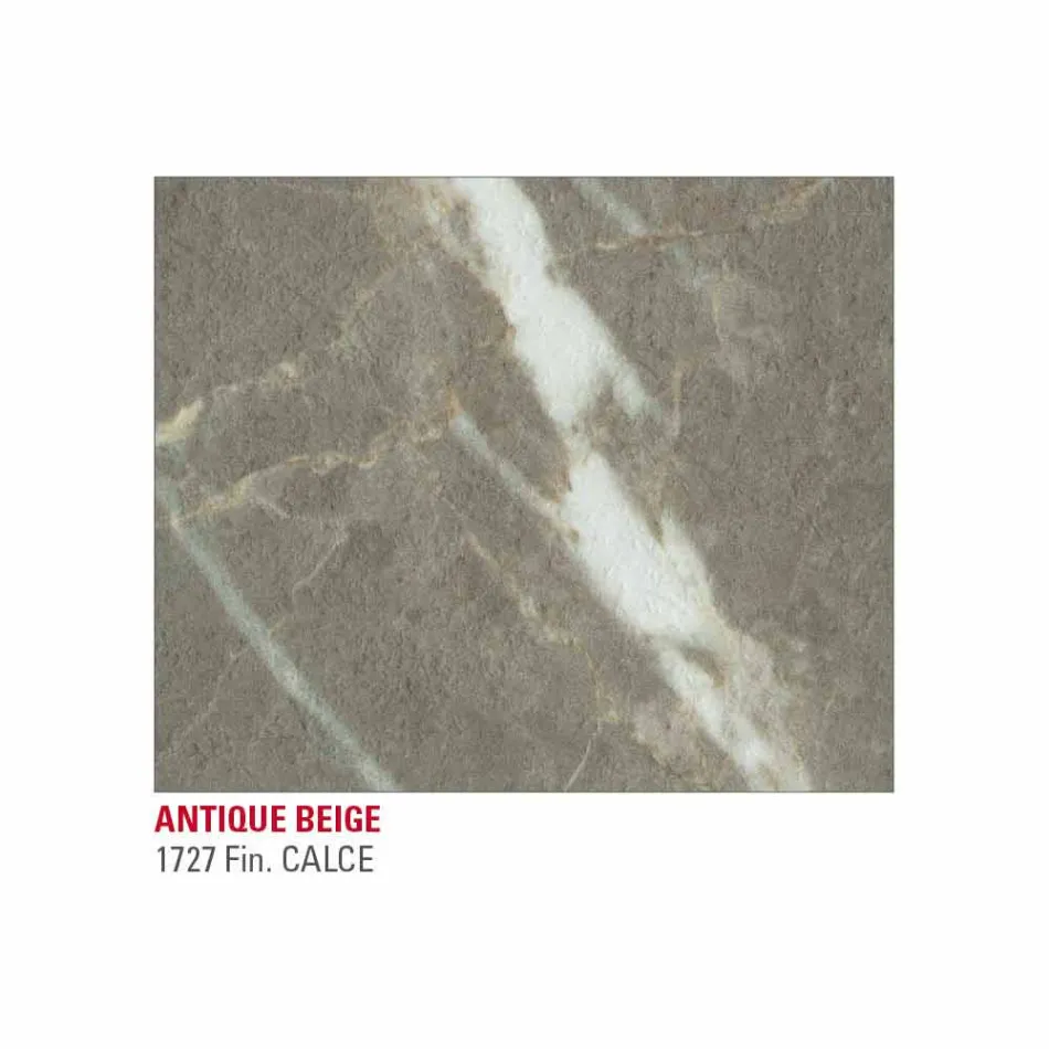 Dining Table in Hpl Marble Effect and Lacquered Metal Made in Italy - Jupiter Viadurini