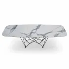 Dining Table in Hypermarble and Steel Made in Italy, High Quality - Ezzellino Viadurini