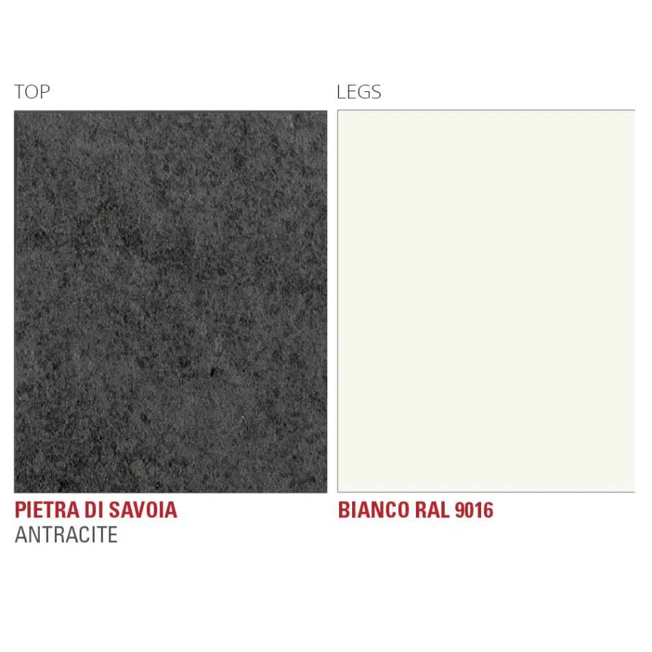 Dining Table in Laminam with Aluminum Structure Made in Italy - Bavaria Viadurini