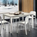 Dining Table in Laminam and Painted Metal Made in Italy - Efisto