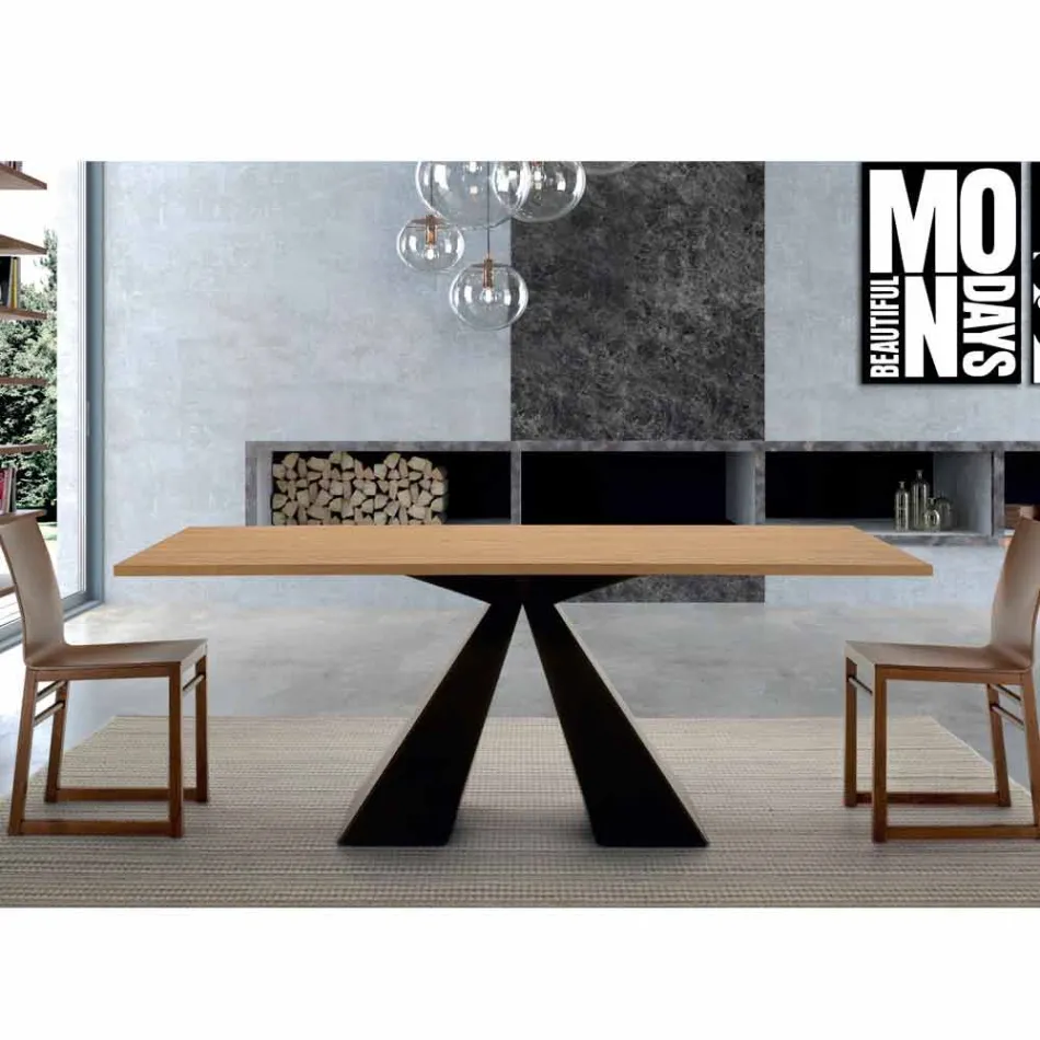 Dining Table in HPL Laminate and Steel Made in Italy High Quality - Dalmata Viadurini