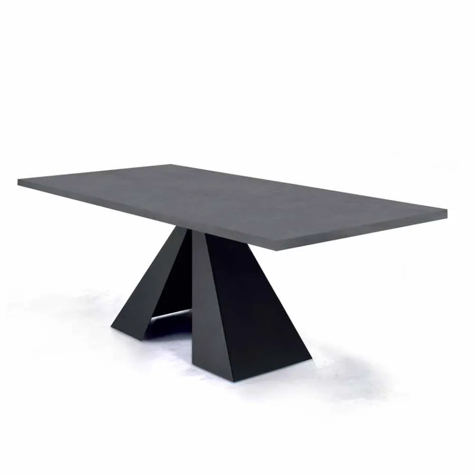 Dining Table in HPL Laminate and Steel Made in Italy High Quality - Dalmata Viadurini