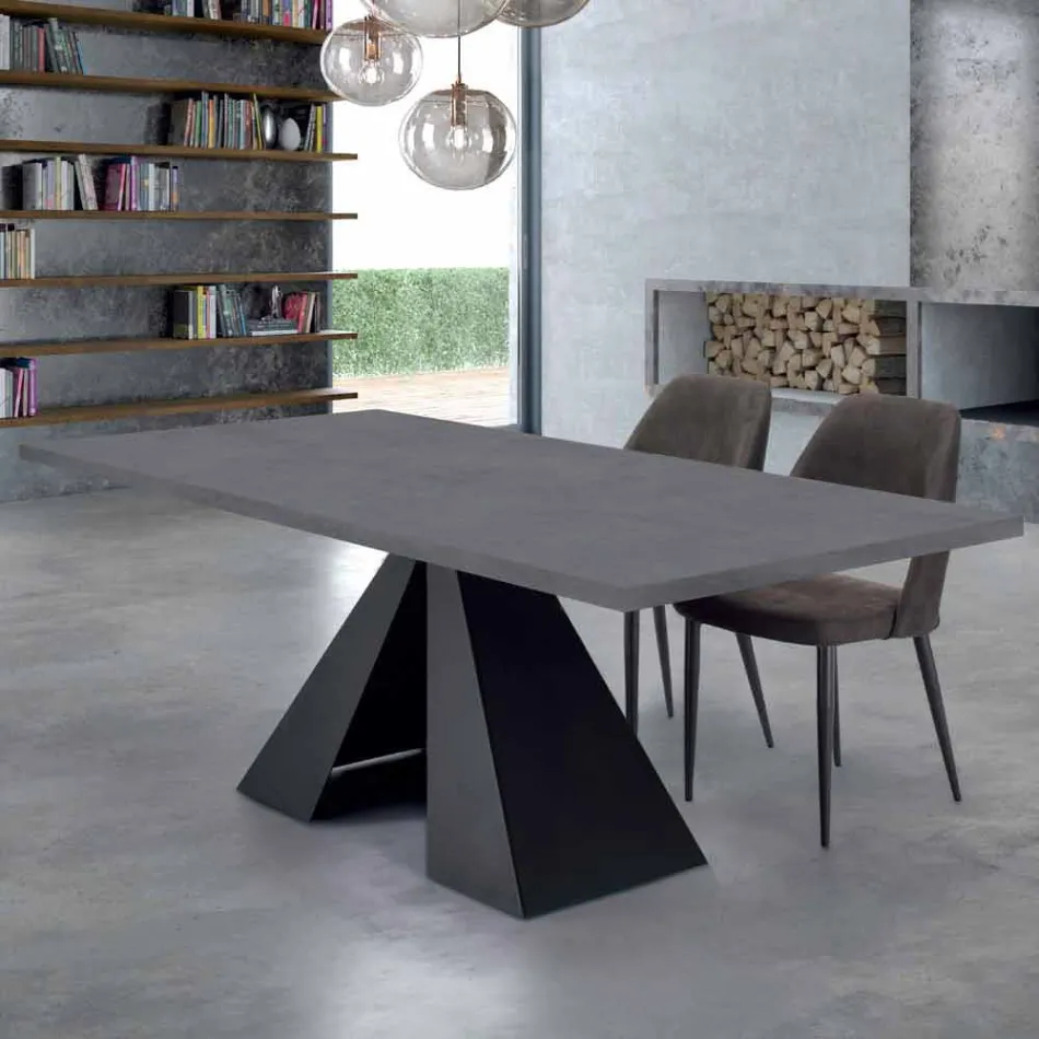 Dining Table in HPL Laminate and Steel Made in Italy High Quality - Dalmata Viadurini