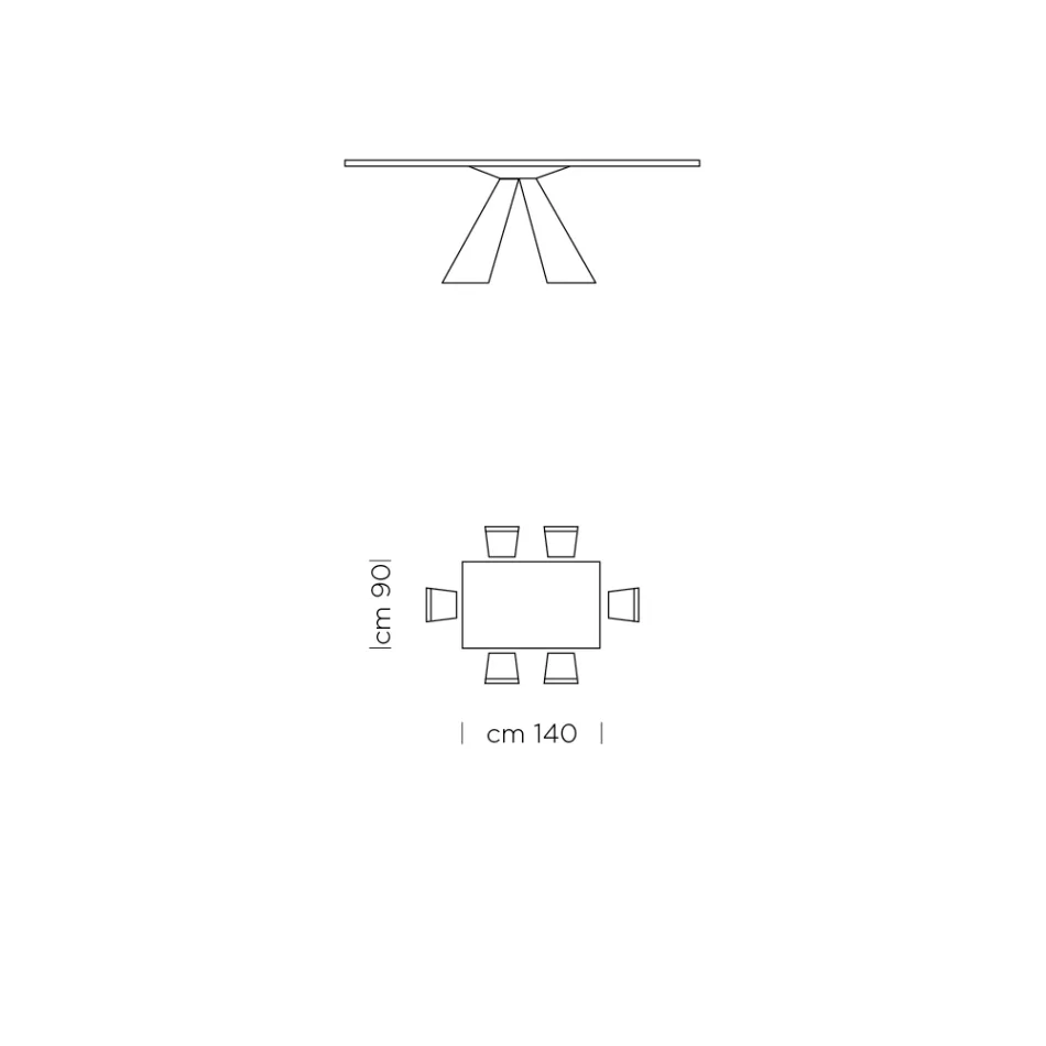 Dining Table in HPL Laminate and Steel Made in Italy High Quality - Dalmata Viadurini