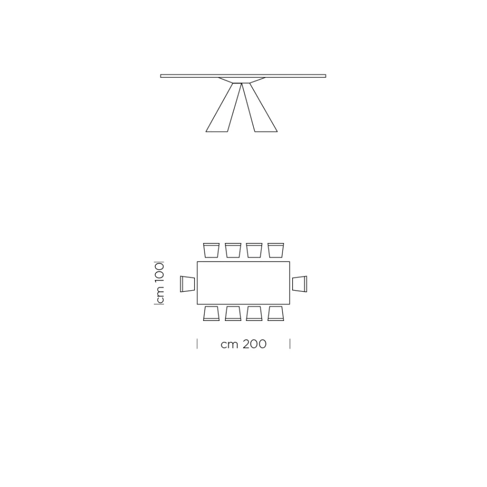 Dining Table in HPL Laminate and Steel Made in Italy High Quality - Dalmata Viadurini