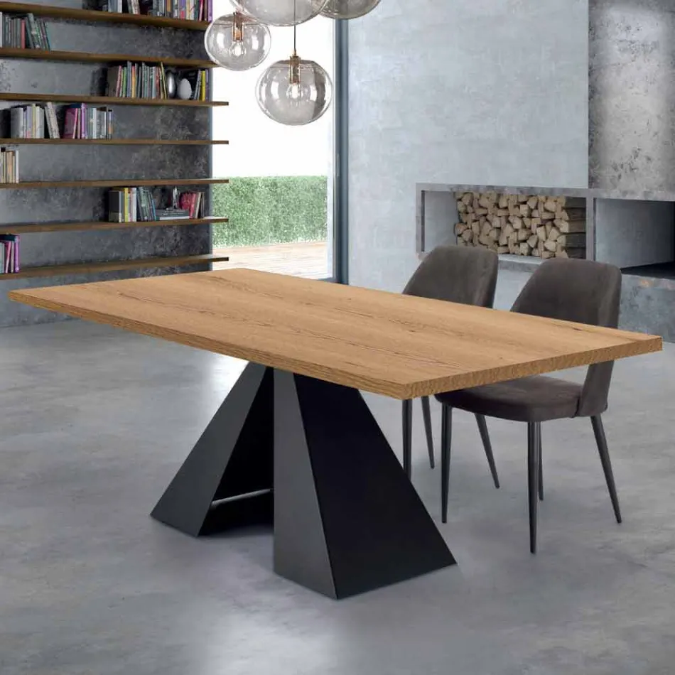 Dining Table in HPL Laminate and Steel Made in Italy High Quality - Dalmata Viadurini