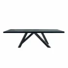 Dining Table in HPL Laminate and Precious Steel Made in Italy - Settimmio Viadurini