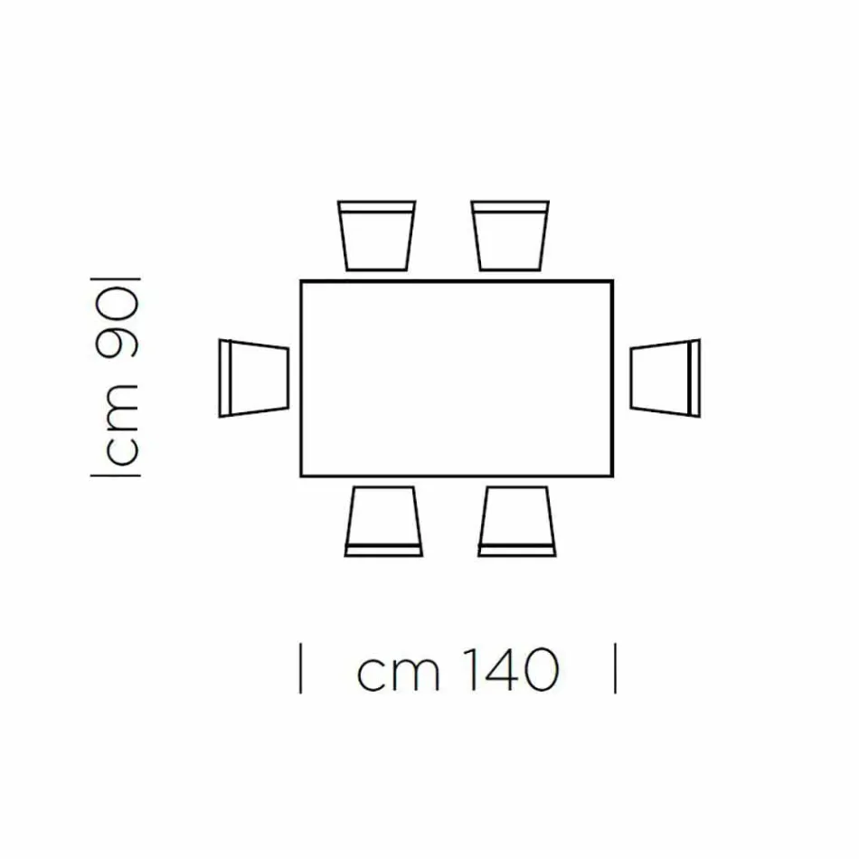 Dining Table in HPL Laminate and Precious Steel Made in Italy - Settimmio Viadurini